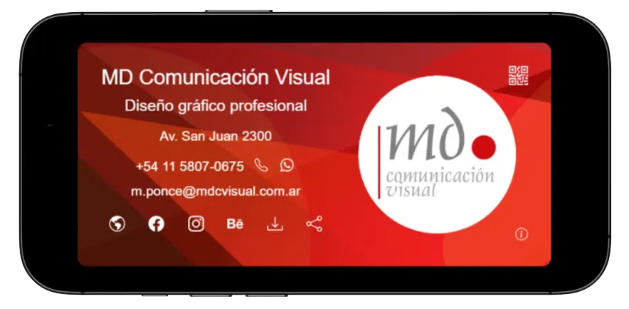 Tarjeta Digital de MDC Visual - Vista Horizontal
