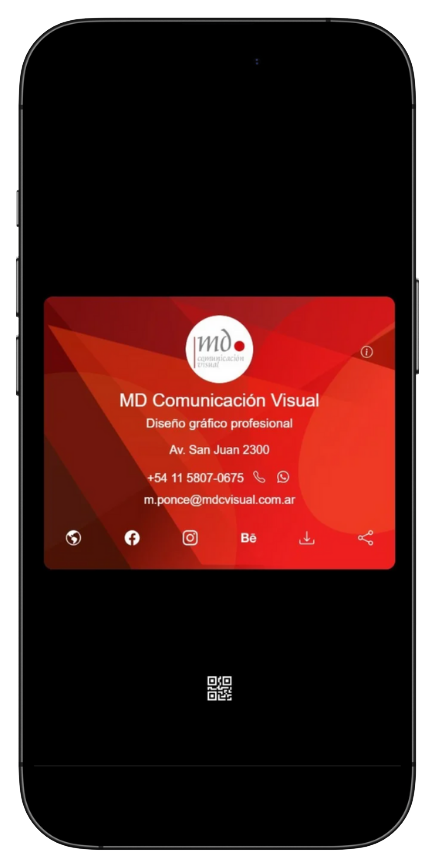 Tarjeta Digital de MDC Visual - Vista Vertical